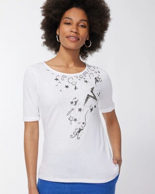 Star Spangled White Slub Tee
