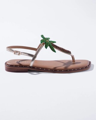 Beaded Palm Thong Sandals