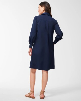 Poplin 3D Applique Shirt Dress