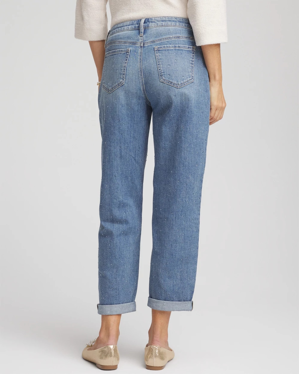 Chico's Dewdrop Boyfriend Cropped Jeans In Oslo Indigo In Blue