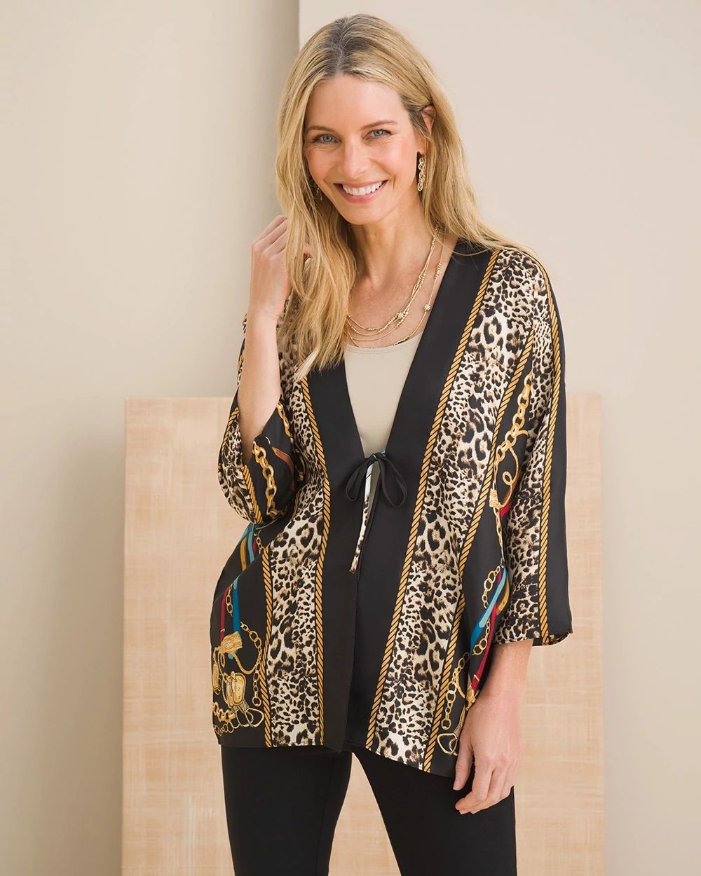 Animal-Print Kimono