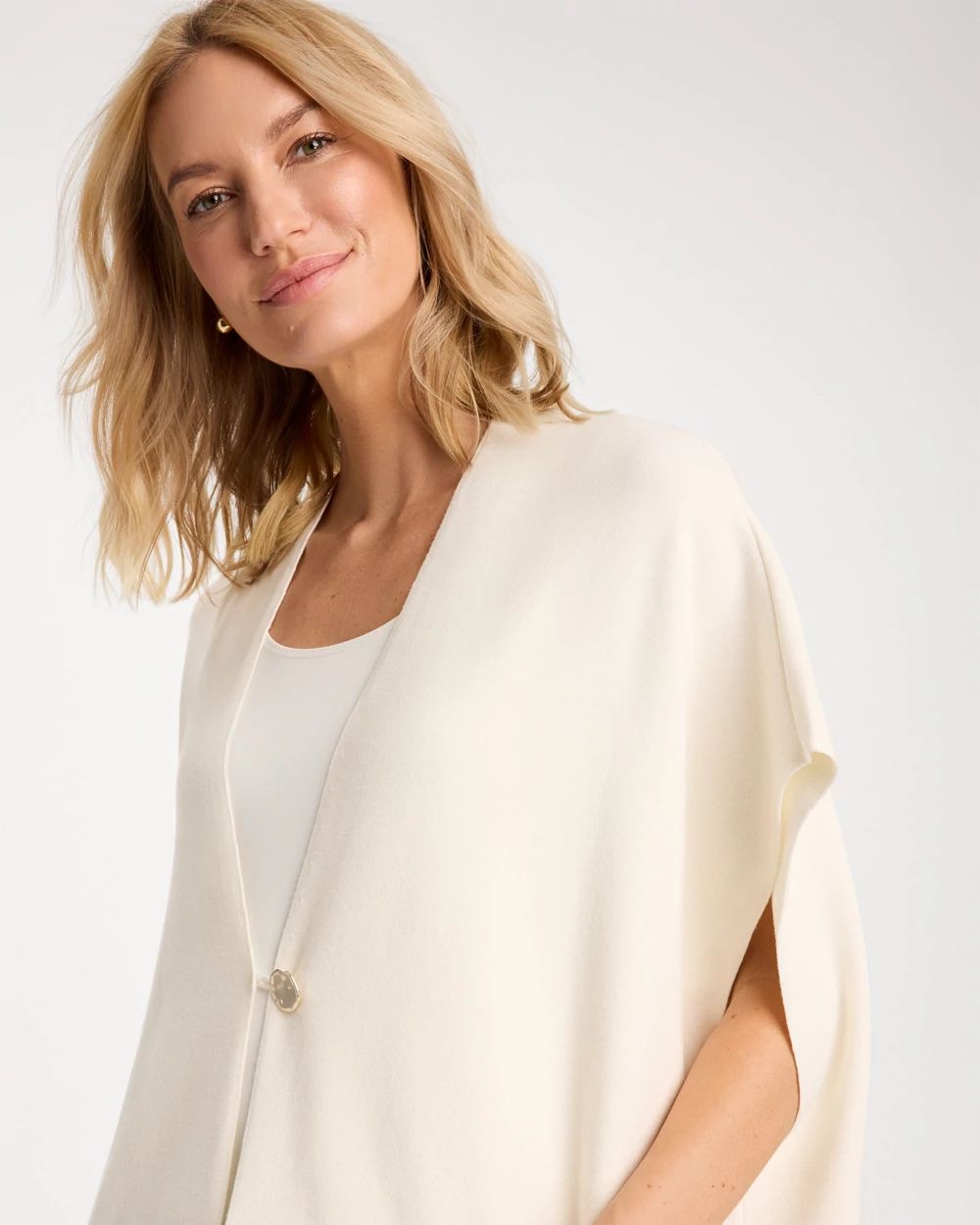 Long Button-Front Ruana click to view larger image.