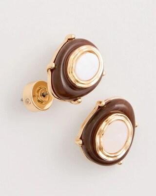 Genuine River Shell Stud Earrings click to view larger image.