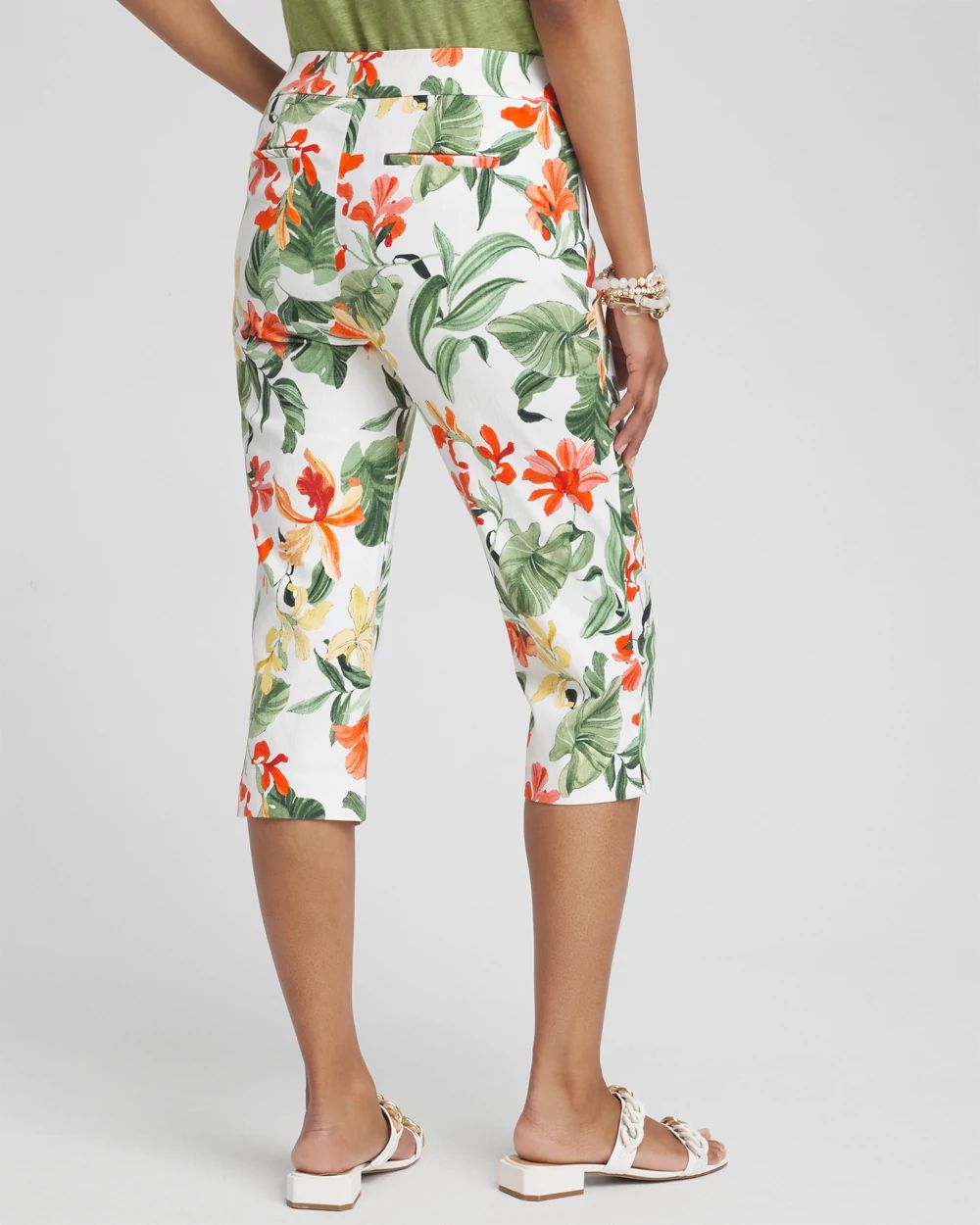 Petite Brigitte Orchid Print Capris