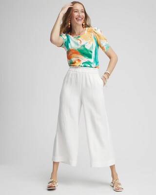 Watercolor Gathered Elbow Sleeve Tee click to view larger image.
