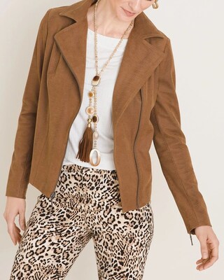 Faux-Suede Moto Jacket
