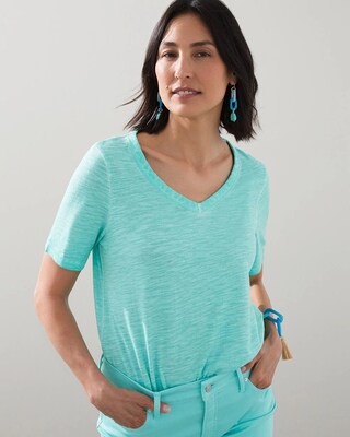 Side Slit Cotton Slub Pigment Tee