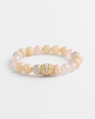Blush Pavé Stretch Beaded Bracelet