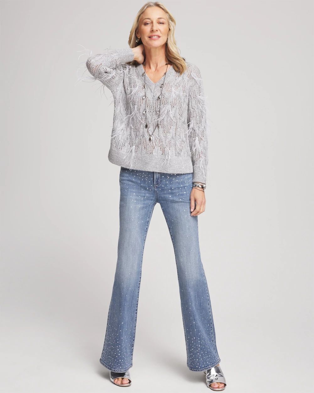 Feathered Pullover Sweater