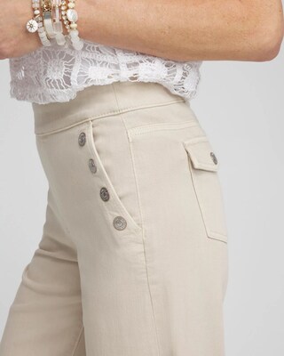 Pull-On Wide Leg Ankle Jeans click to view larger image.