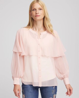 Georgette Cape Blouse