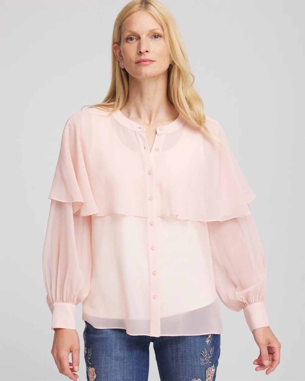 Georgette Cape Blouse