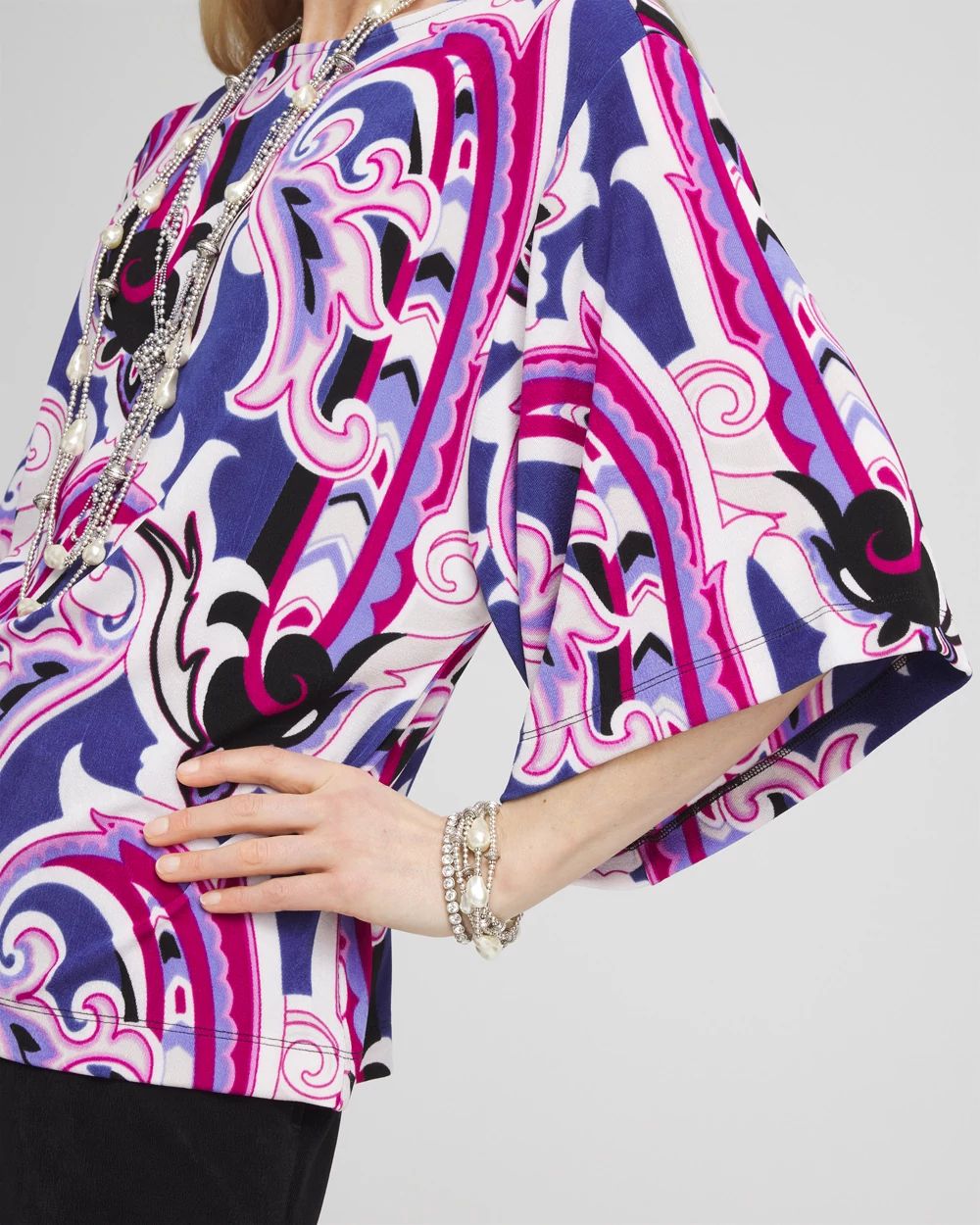 Travelers™ Paisley Kimono-Sleeved Top