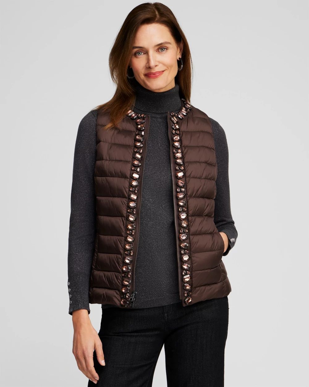 Embellished Puffer Vest