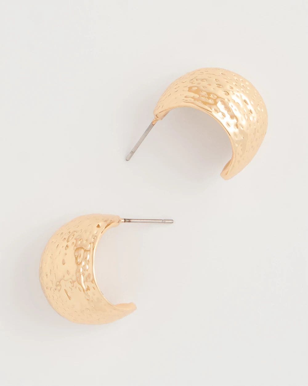 Crinkle Goldtone Hoop Earrings click to view larger image.