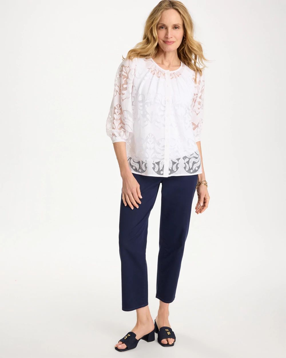 Lace Burnout Blouse