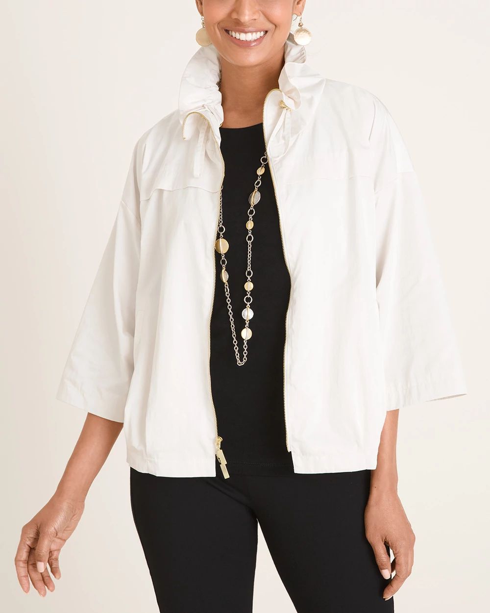 Travelers Collection Funnel-Neck Jacket