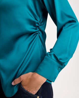 Satin Twill Collared Shirt click to view larger image.