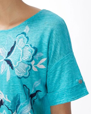 Linen Floral Relaxed Tee