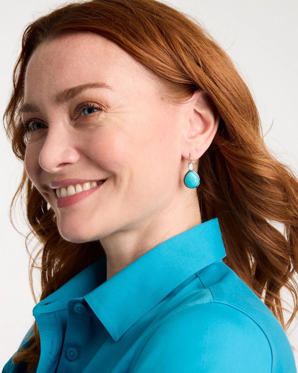 Genuine Jade Teal Teardrop Earrings