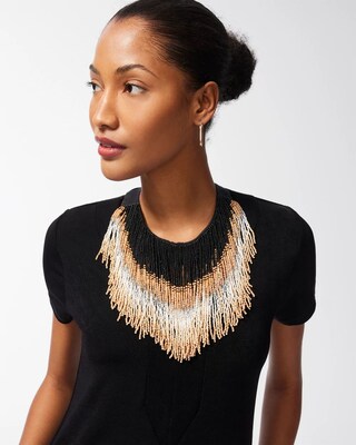 Neutral Fringe Necklace