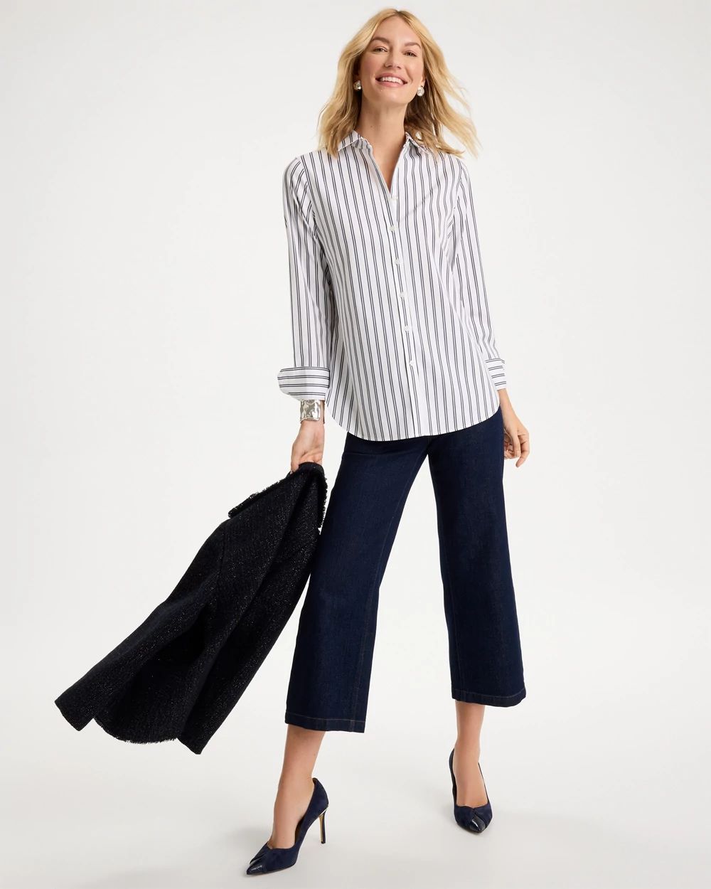No Iron™ Stretch Striped Shirt click to view larger image.