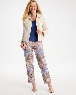 Printed Cotton Twill Barrel Pants click to view larger image.