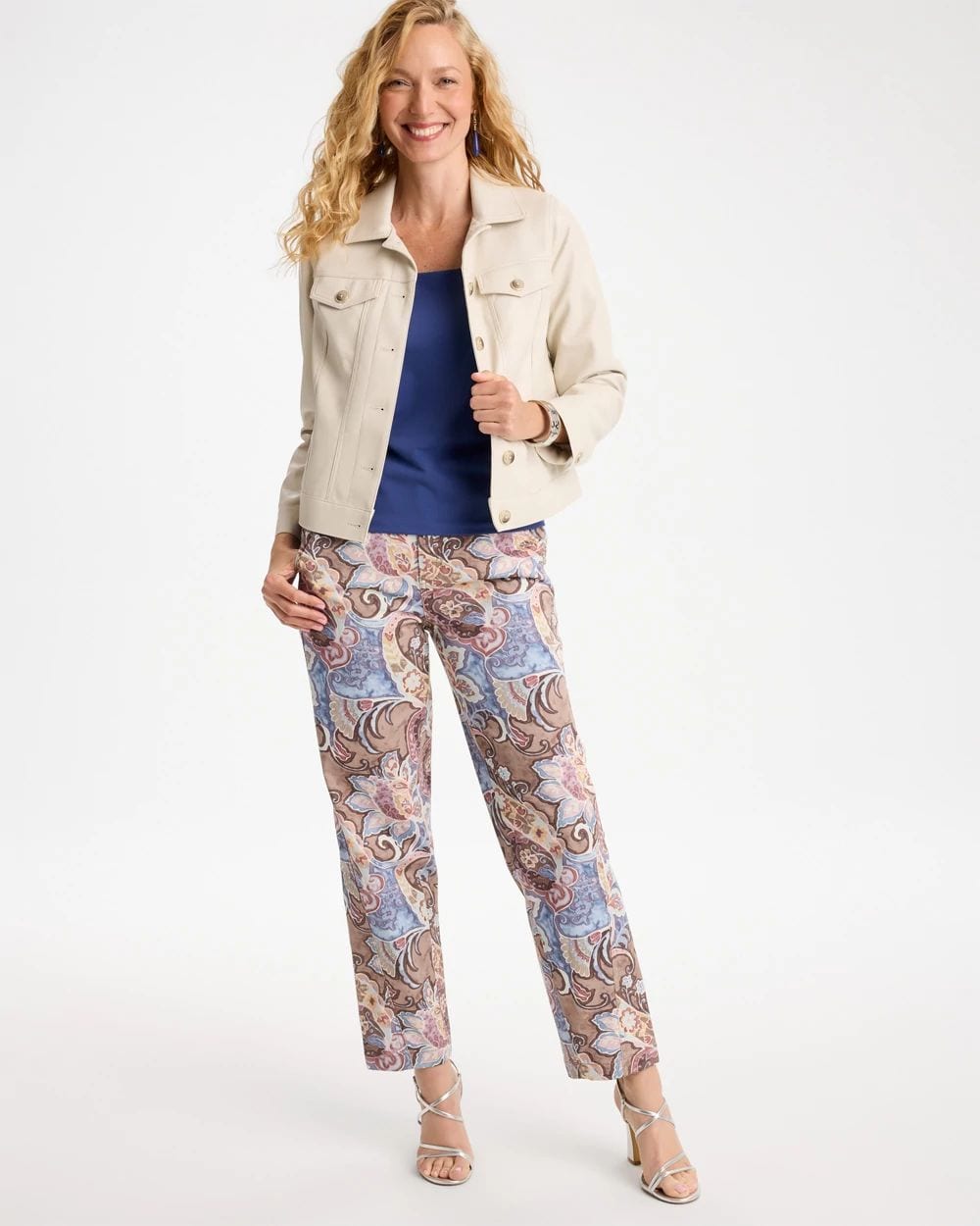 Printed Cotton Twill Barrel Pants click to view larger image.