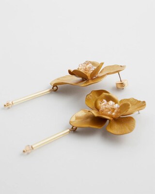 Yellow Flower Drop Earrings