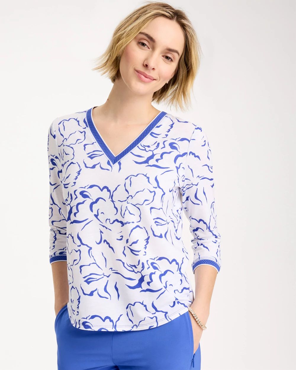 Zenergy® Slub Knit Mesh Trim Tee