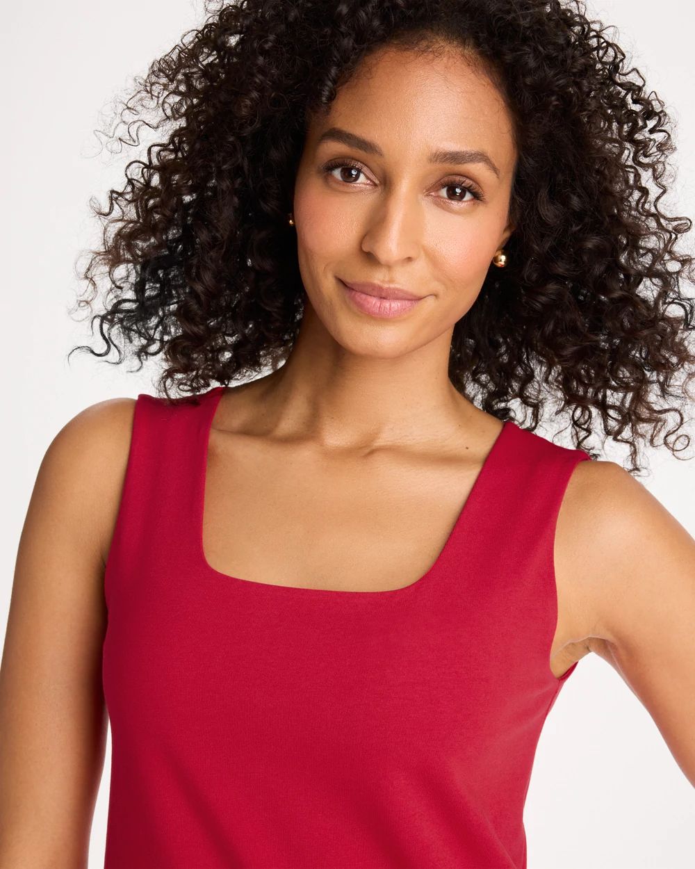 Contour Cotton™ Square Neck Tank click to view larger image.