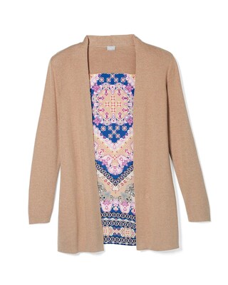 Woven-Back Cardigan