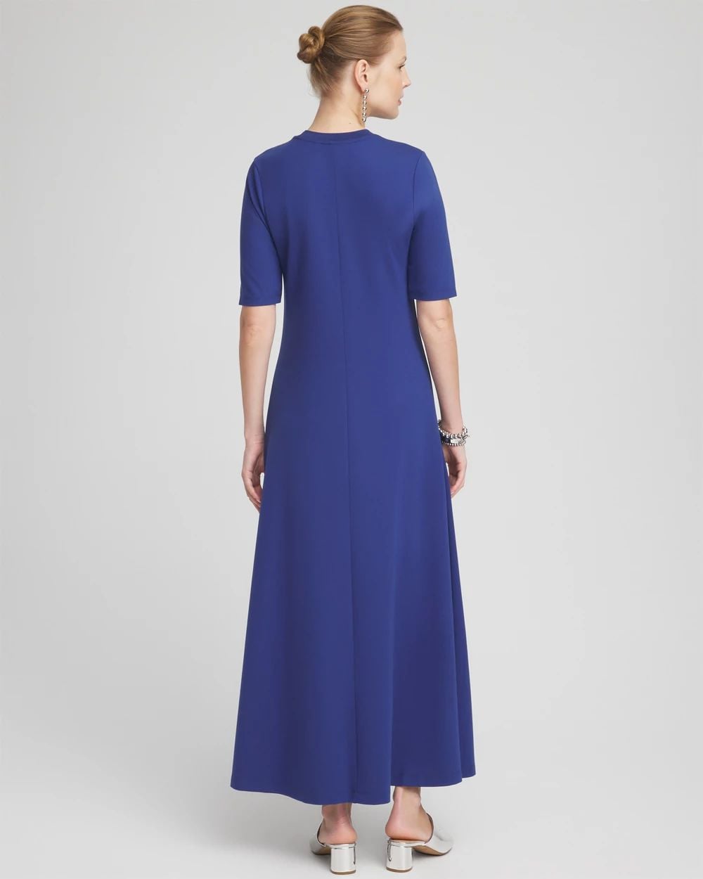 Petite Ponte Rib Trim Maxi Dress