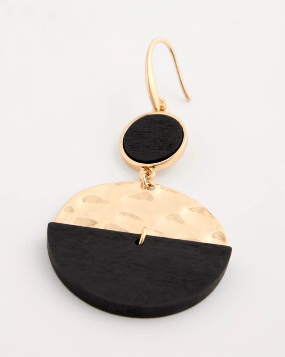 Wood Rounded Drop Earrings