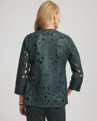 Travelers™ Collection Faux Leather Floral Jacket click to view larger image.