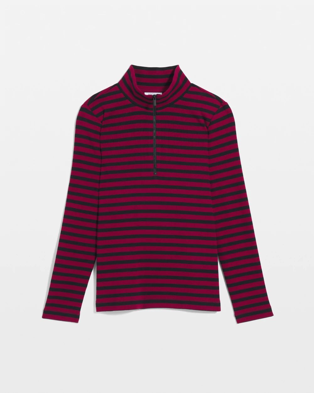 Zenergy® Stripe Mock Neck Zipper Tee