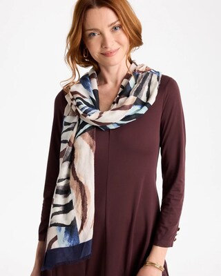 Zebra Print Oblong Scarf click to view larger image.