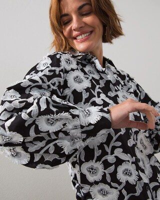 3D Embroidered Floral Shirt