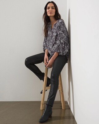 Textured Tie-Front Top