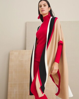 Colorblock Ruana Wrap