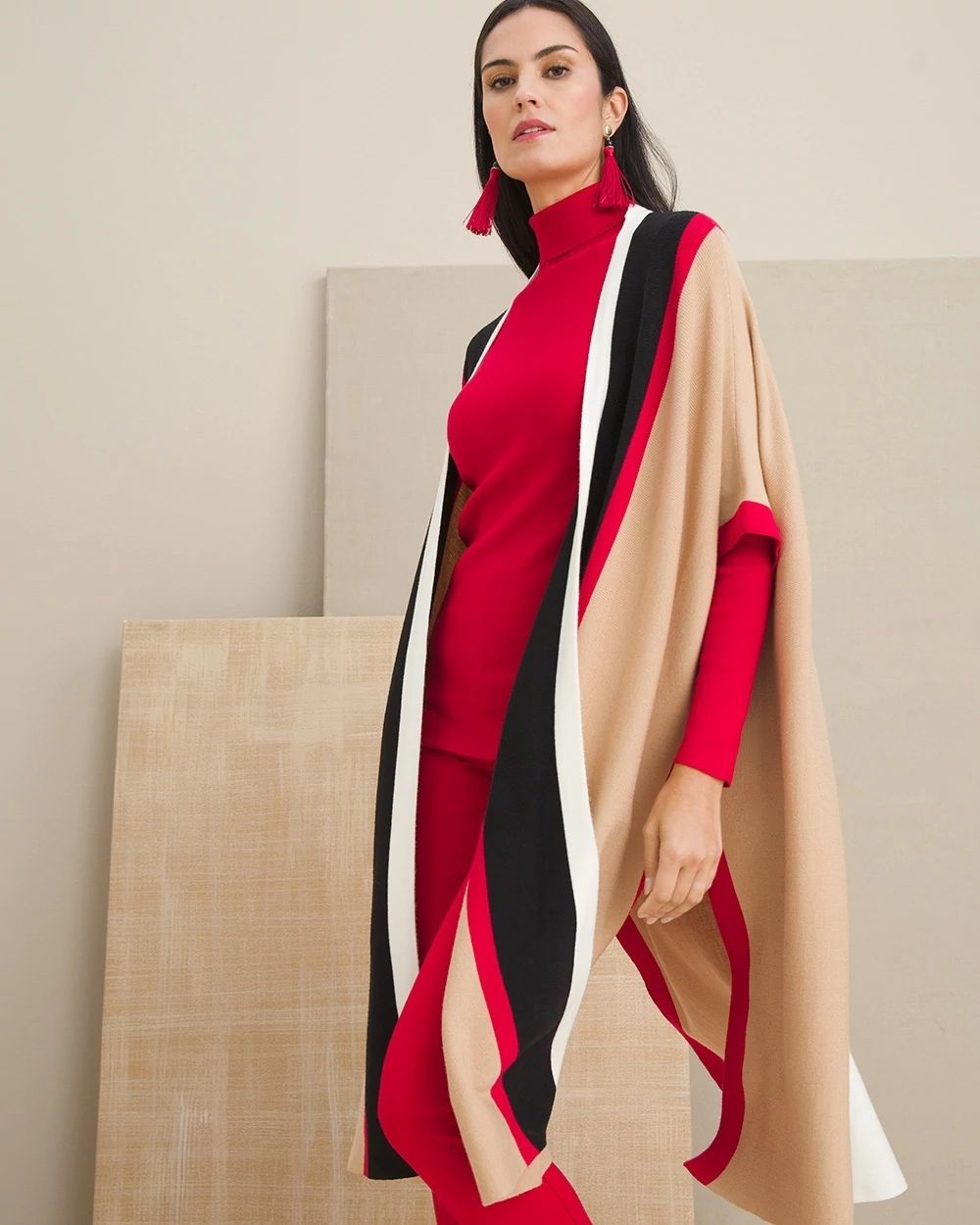 Colorblock Ruana Wrap