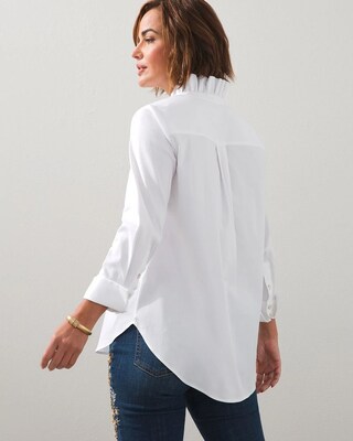 Poplin Ruffle-Neck Tunic