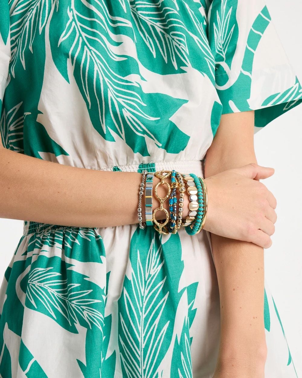 Green Round Stretch Bracelet