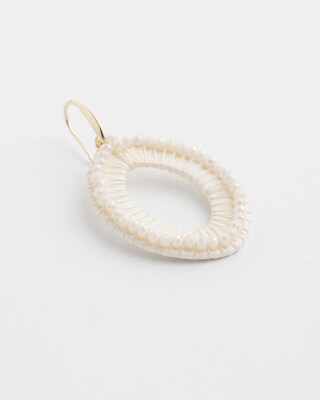 No Droop™ White Navette Earrings