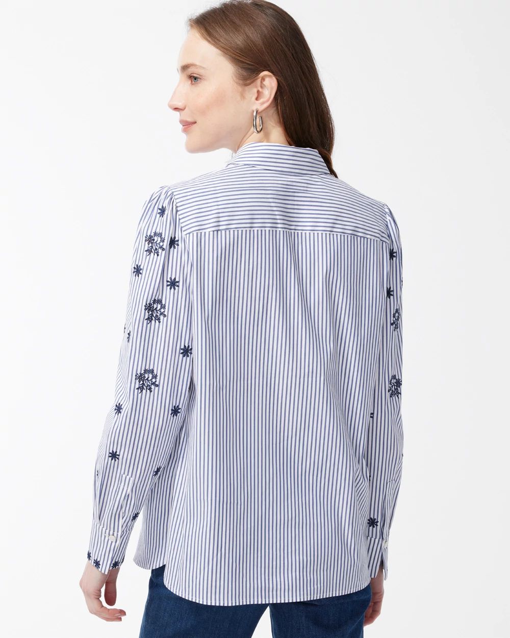 Poplin Embellished Sleeve Shirt