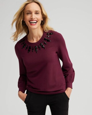 Zenergy® Rhinestone Neck Sweatshirt
