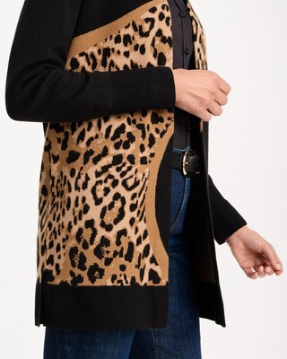 Ella Animal Jacquard Open-Front Cardigan click to view larger image.