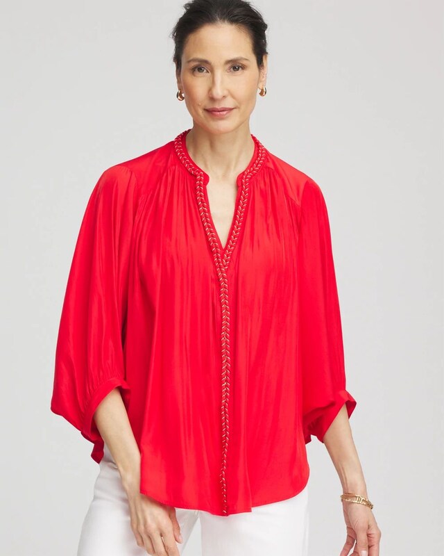Braided Batwing Blouse
