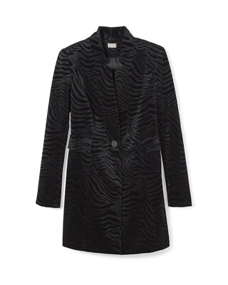 Embossed Zebra-Print Velvet Jacket