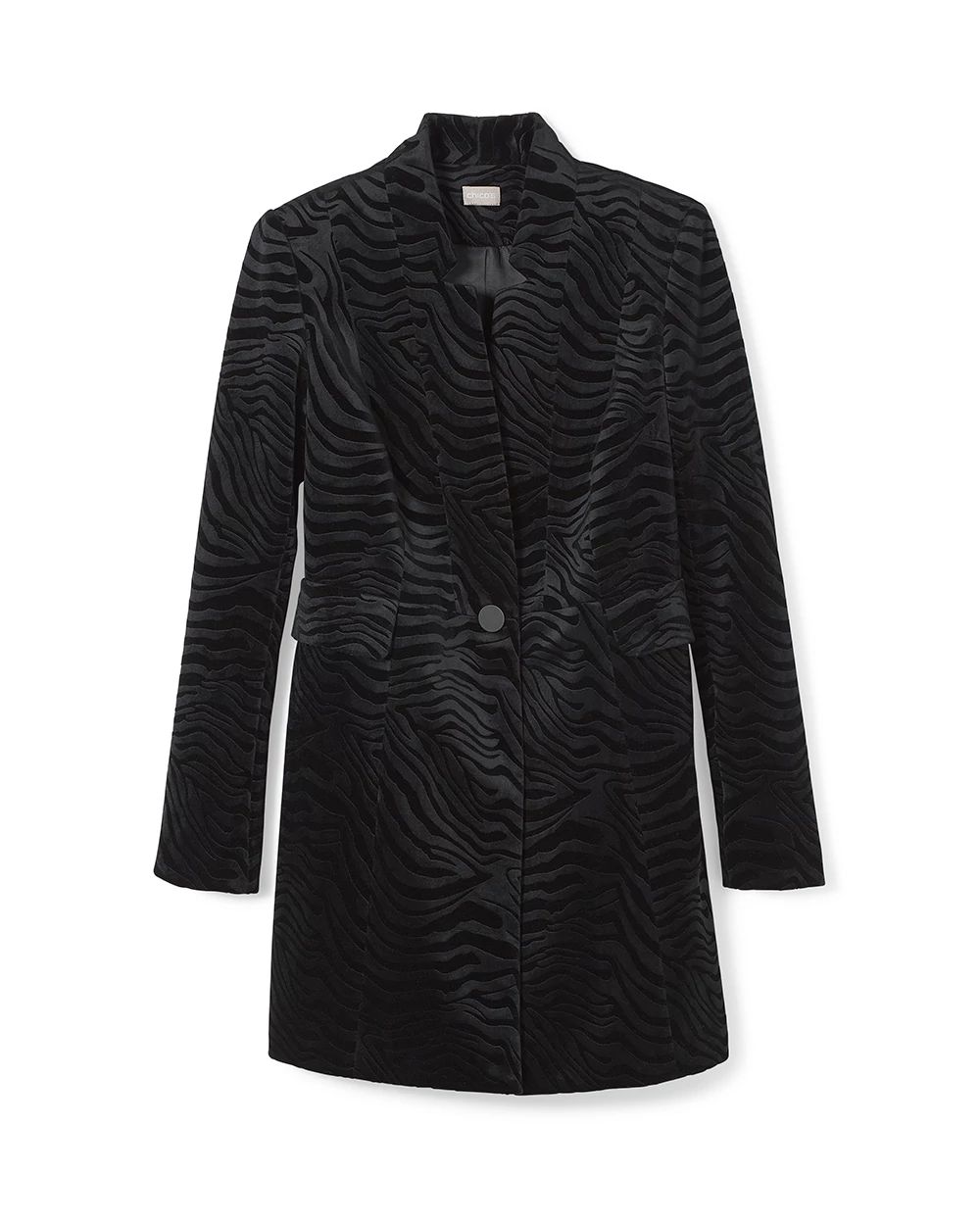 Embossed Zebra-Print Velvet Jacket